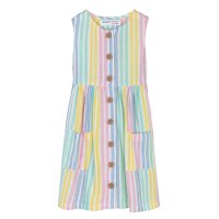 Vibrant 2K: Vertical Stripe Linen Mix Dress (1-3 Years)